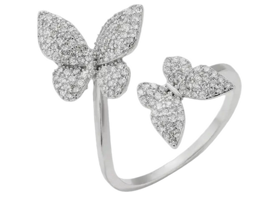 Iced Out Butterfly Ring