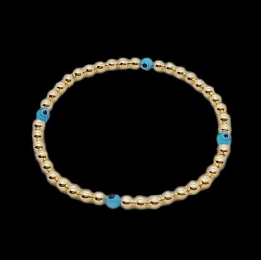 Golden Evil Eye Beaded Bracelets