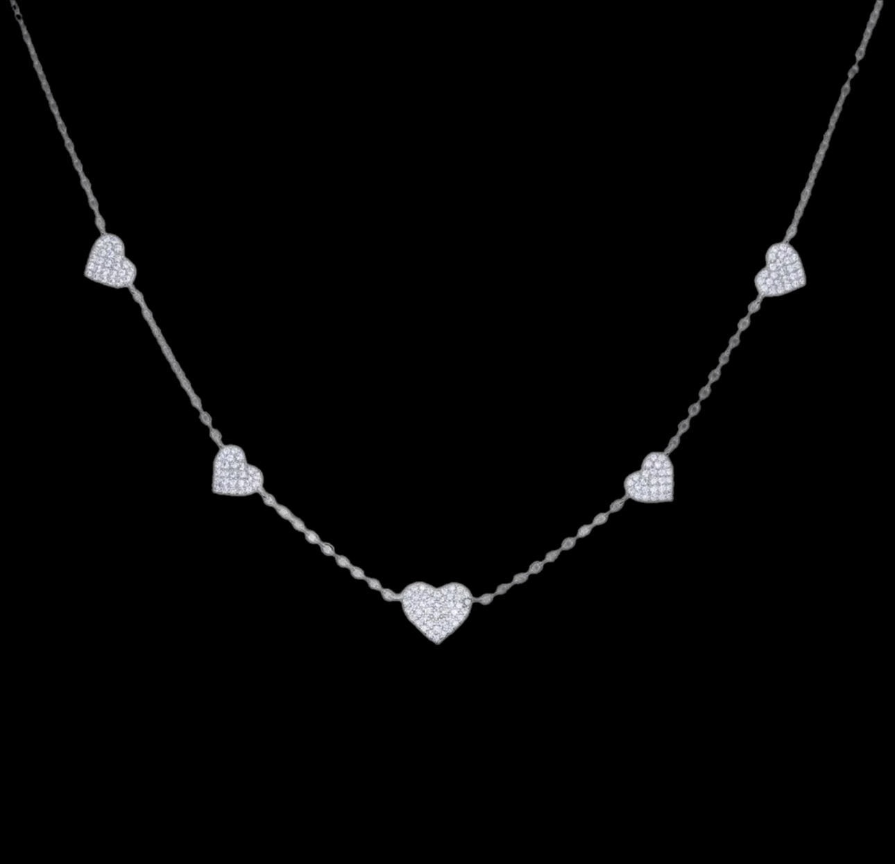 Iced Out Multi Heart Necklace