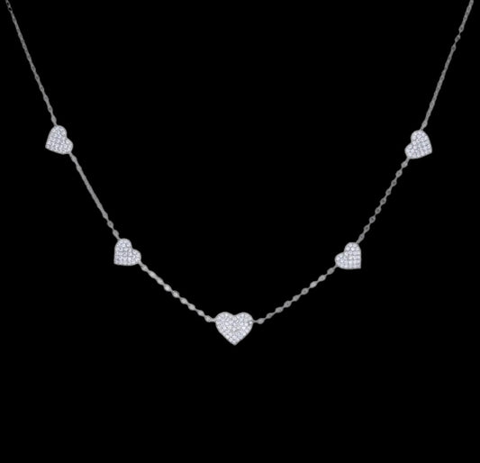 Iced Out Multi Heart Necklace