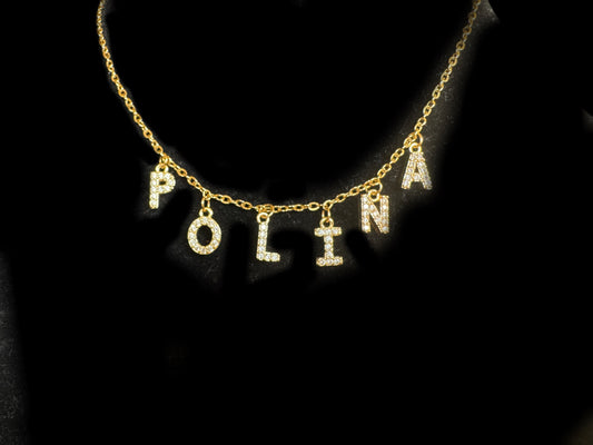 Iced Out Name Charm Necklace