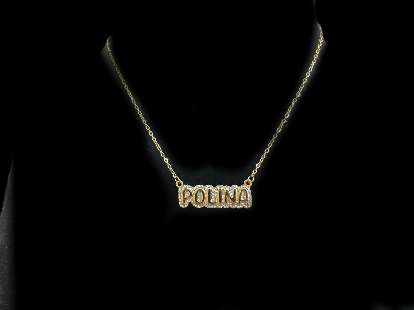 Isabelle Iced Out Nameplate Necklace