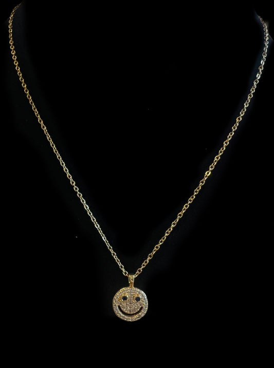 Iced Out Smiley Necklace